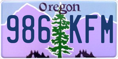 OR license plate 986KFM