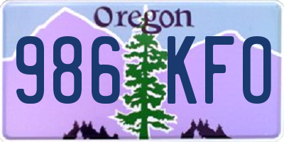 OR license plate 986KFO