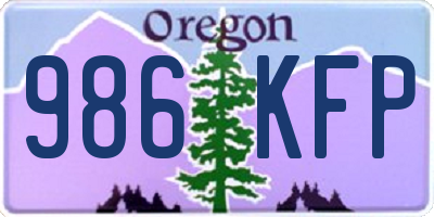 OR license plate 986KFP