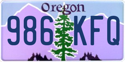 OR license plate 986KFQ