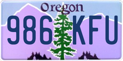 OR license plate 986KFU