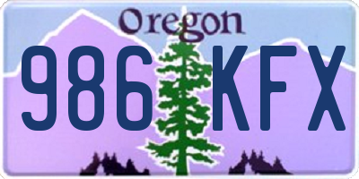 OR license plate 986KFX