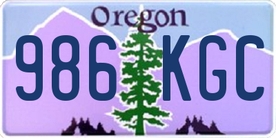 OR license plate 986KGC