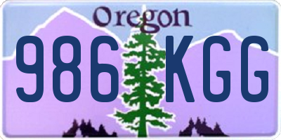 OR license plate 986KGG