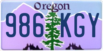 OR license plate 986KGY
