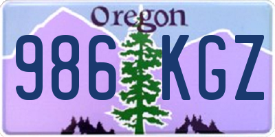 OR license plate 986KGZ