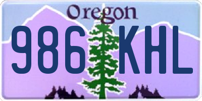 OR license plate 986KHL