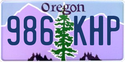 OR license plate 986KHP