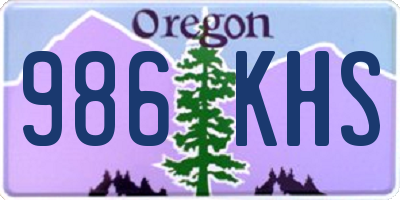 OR license plate 986KHS