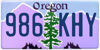 OR license plate 986KHY