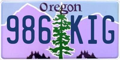OR license plate 986KIG