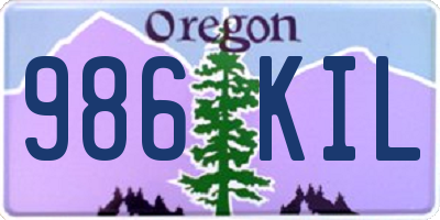 OR license plate 986KIL
