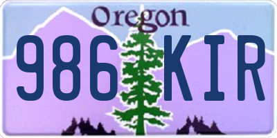 OR license plate 986KIR