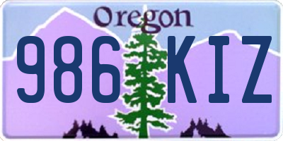 OR license plate 986KIZ