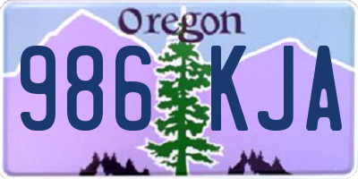 OR license plate 986KJA
