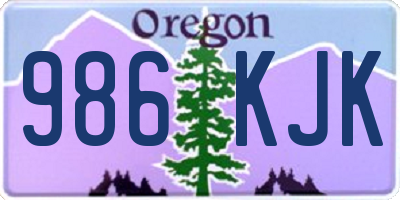 OR license plate 986KJK