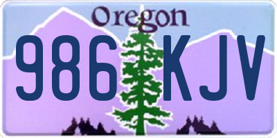 OR license plate 986KJV