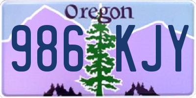 OR license plate 986KJY