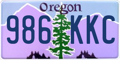 OR license plate 986KKC