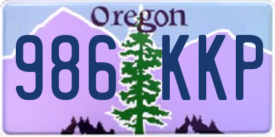 OR license plate 986KKP