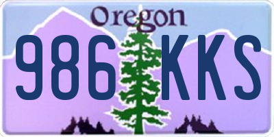 OR license plate 986KKS
