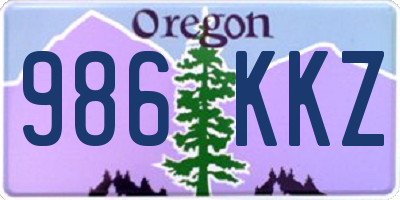 OR license plate 986KKZ