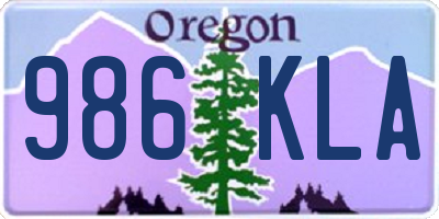 OR license plate 986KLA