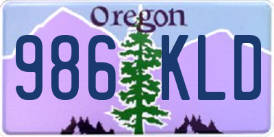 OR license plate 986KLD