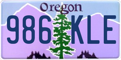 OR license plate 986KLE
