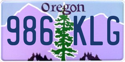 OR license plate 986KLG