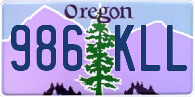 OR license plate 986KLL
