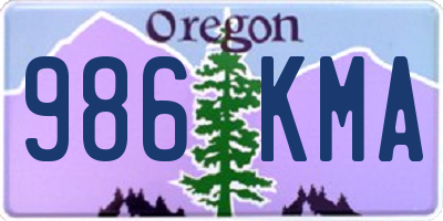 OR license plate 986KMA