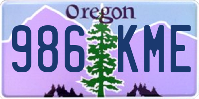 OR license plate 986KME