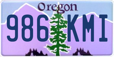 OR license plate 986KMI