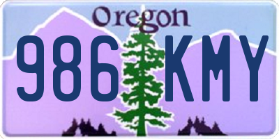 OR license plate 986KMY