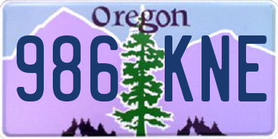 OR license plate 986KNE