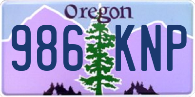 OR license plate 986KNP