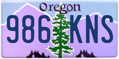 OR license plate 986KNS