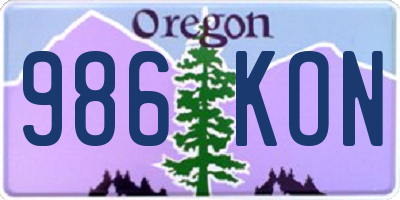 OR license plate 986KON