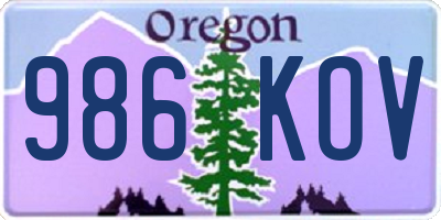 OR license plate 986KOV
