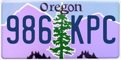 OR license plate 986KPC