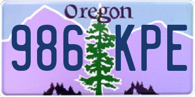 OR license plate 986KPE