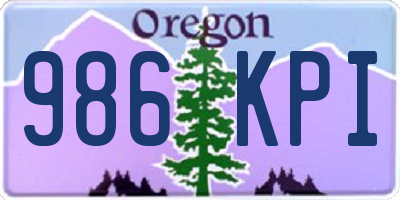 OR license plate 986KPI