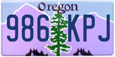 OR license plate 986KPJ