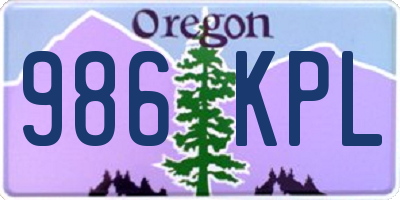 OR license plate 986KPL