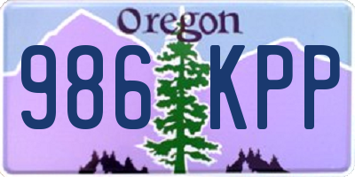 OR license plate 986KPP