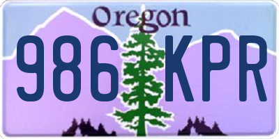 OR license plate 986KPR