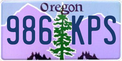 OR license plate 986KPS