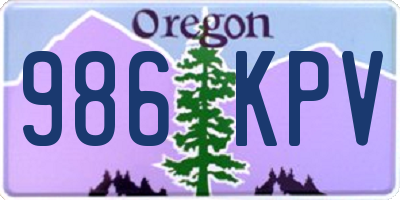 OR license plate 986KPV