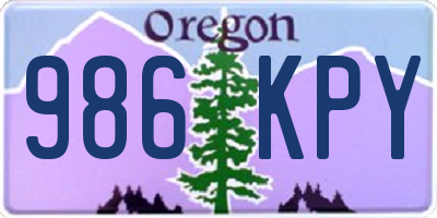 OR license plate 986KPY